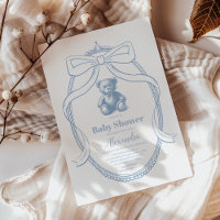 Elegante French Teddy Bear Baby Shower
