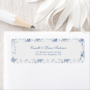 Elegante French Vintag Floral Jouy Return Adress