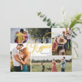 Elegante Freude 2 Gold Weihnachten 4 Foto Collage (Stehend Vorderseite)