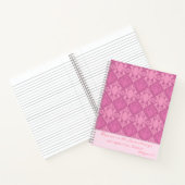 Elegante Freude am Lord Pink Damask Notizblock (Innenseite)