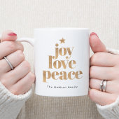 Elegante Freude, Liebe, Peace Gold Christmas Kaffeetasse