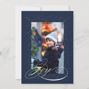 Elegante Freude sternige eine Foto-Navy-Weihnachte Feiertagskarte