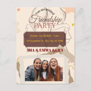 Elegante Freundschaftsparty-Feier mit Foto Ankündigungspostkarte
