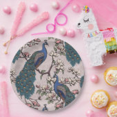 Elegante Friedens- und Magnolia-Blume Rosa Rosa Pappteller (Party)