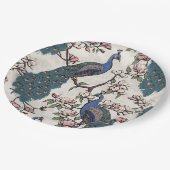 Elegante Friedenstruppen und Magnolien Blume Elfen Pappteller (Schrägansicht)