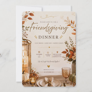 Elegante Friendsgiving-Dinner-Einladungsvorlage Einladung