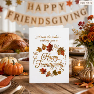 Elegante Friendsgiving-Grüße über weite Distanzen Feiertagskarte