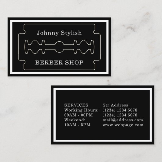 Elegante Friseurart des noblen dunklen Blickes Visitenkarte (Vorne/Hinten)