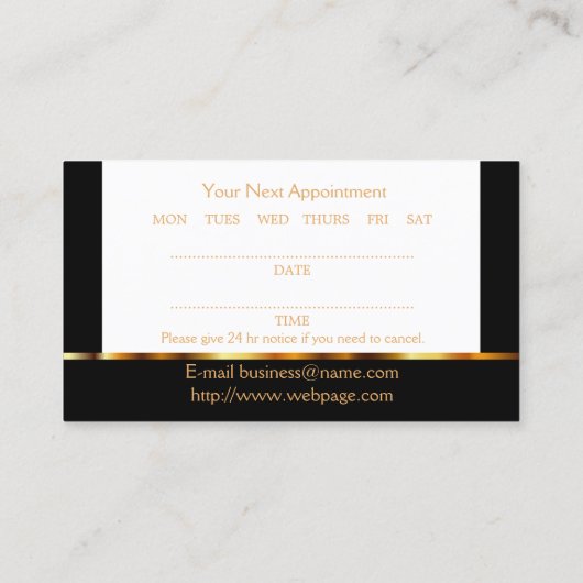 Elegante Friseursalon-Verabredung Terminkarte (Rückseite)