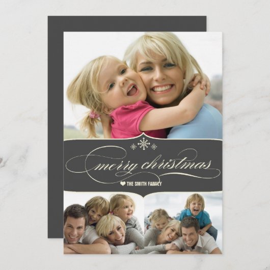 Elegante frohe einladung (Vorne/Hinten)