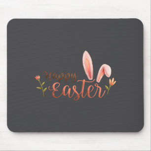 Elegante Frohe Ostern Tygraphy Hasenohren Mousepad