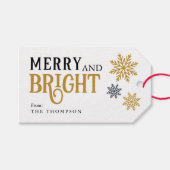 Elegante frohe und helle Weihnachten Geschenkanhänger (Vorderseite (Horizontal))