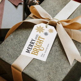 Elegante frohe und helle Weihnachten Geschenkanhänger