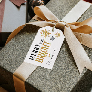 Elegante frohe und helle Weihnachten Geschenkanhänger