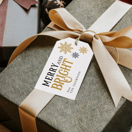 Elegante frohe und helle Weihnachten Geschenkanhänger