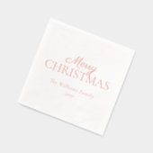 Elegante Frohe Weihnachten Einfaches Party Rose Go Servietten Mit Folie (Links)