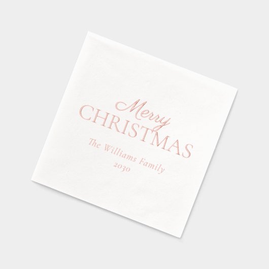 Elegante Frohe Weihnachten Einfaches Party Rose Go Servietten Mit Folie (Links)