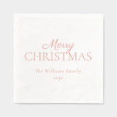 Elegante Frohe Weihnachten Einfaches Party Rose Go Servietten Mit Folie (Vorderseite)