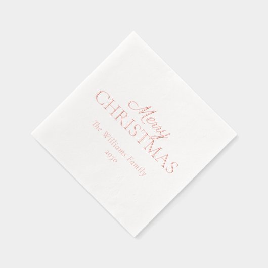 Elegante Frohe Weihnachten Einfaches Party Rose Go Servietten Mit Folie (Rechts)