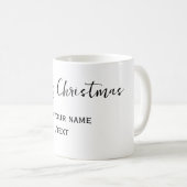 Elegante frohe Weihnachten fügen Text modern einfa Kaffeetasse (VorderseiteRechts)