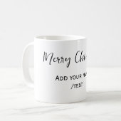 Elegante frohe Weihnachten fügen Text modern einfa Kaffeetasse (Vorderseite Links)