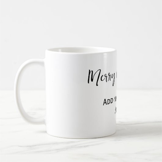 Elegante frohe Weihnachten fügen Text modern einfa Kaffeetasse (Links)