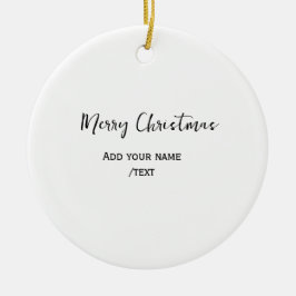 Elegante frohe Weihnachten fügen Text modern einfa Keramik Ornament