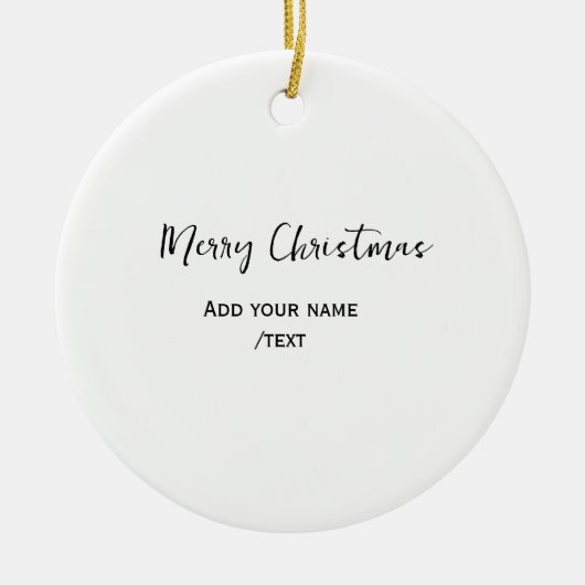 Elegante frohe Weihnachten fügen Text modern einfa Keramik Ornament (Vorne)