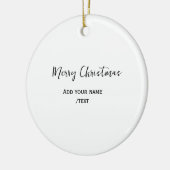 Elegante frohe Weihnachten fügen Text modern einfa Keramik Ornament (Links)