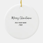 Elegante frohe Weihnachten fügen Text modern einfa Keramik Ornament (Hinten)