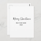 Elegante frohe Weihnachten fügen Text modern einfa Postkarte (Vorne/Hinten)