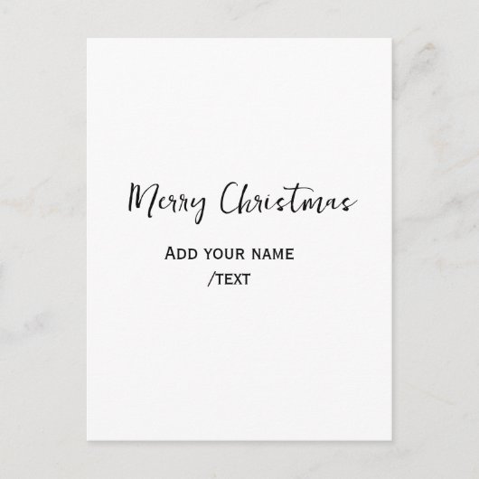 Elegante frohe Weihnachten fügen Text modern einfa Postkarte (Vorderseite)