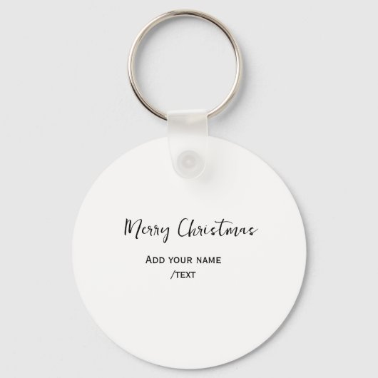 Elegante frohe Weihnachten fügen Text modern einfa Schlüsselanhänger (Vorderseite)