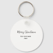Elegante frohe Weihnachten fügen Text modern einfa Schlüsselanhänger (Rückseite)