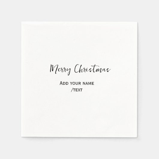 Elegante frohe Weihnachten fügen Text modern einfa Serviette (Vorderseite)