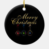 Elegante Frohe Weihnachten Keramik Ornament (Hinten)