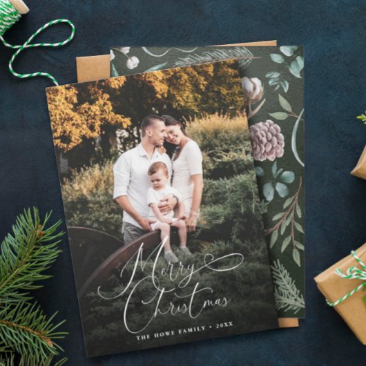 Elegante Frohe Weihnachten Modernes Foto Pine Cone