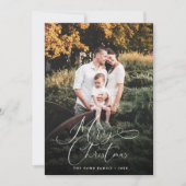 Elegante Frohe Weihnachten Modernes Foto Pine Cone (Vorderseite)