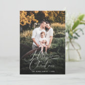 Elegante Frohe Weihnachten Modernes Foto Pine Cone (Stehend Vorderseite)