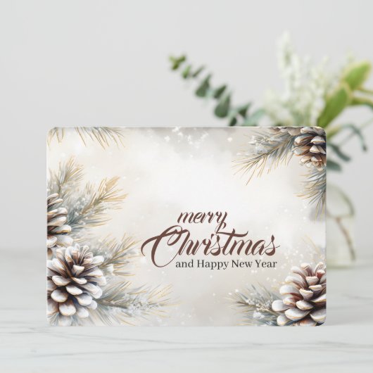 Elegante Frohe Weihnachten Pinecones (Stehend Vorderseite)