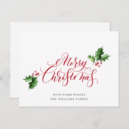 Elegante Frohe Weihnachts-Grußkarte Postkarte (Vorne/Hinten)