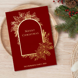 Elegante Frohe Weihnachts-Rote Goldmedaille Folien Feiertagskarte