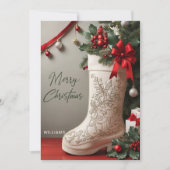 Elegante Frohe Weihnachts-Strumpf-Urlaubskarte Feiertagskarte (Vorderseite)