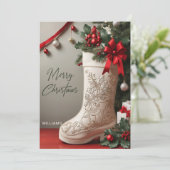 Elegante Frohe Weihnachts-Strumpf-Urlaubskarte Feiertagskarte (Stehend Vorderseite)