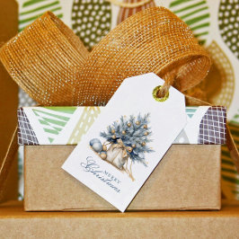 Elegante Frohe Weihnachtsbaum Gold Geschenkanhänger