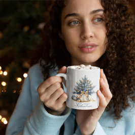 Elegante Frohe Weihnachtsbaum Gold Kaffeetasse
