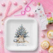 Elegante Frohe Weihnachtsbaum Gold Pappteller (Party)