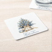 Elegante Frohe Weihnachtsbaum Gold Rechteckiger Pappuntersetzer (angewinkelt)