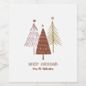 Elegante Frohe Weihnachtsfeierlichkeiten Weinetikett (Einzelnes Label)