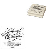 Elegante Frohe Weihnachtsfeiertage Rücksendeadress Gummistempel (Stempel)